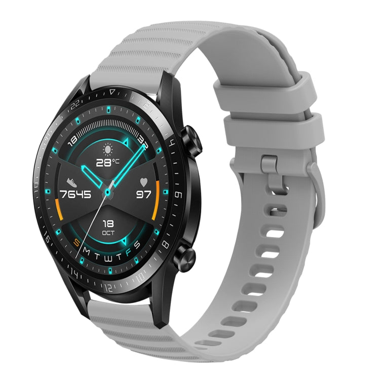 For Huawei GT2 46mm 22mm Wavy Dot Pattern Solid Color Silicone Watch Band
