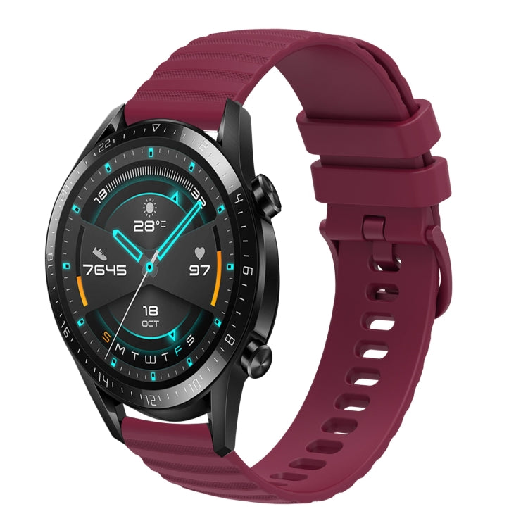 For Huawei GT2 46mm 22mm Wavy Dot Pattern Solid Color Silicone Watch Band