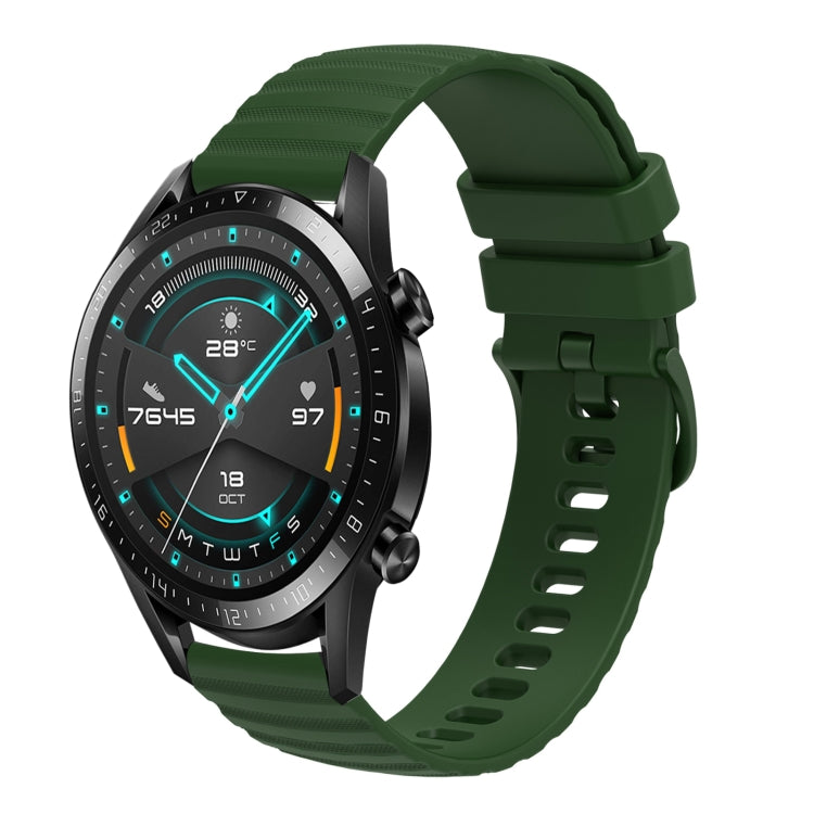 For Huawei GT2 46mm 22mm Wavy Dot Pattern Solid Color Silicone Watch Band