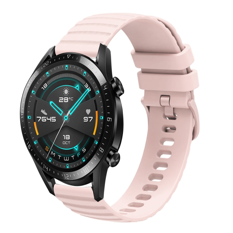 For Huawei GT2 46mm 22mm Wavy Dot Pattern Solid Color Silicone Watch Band
