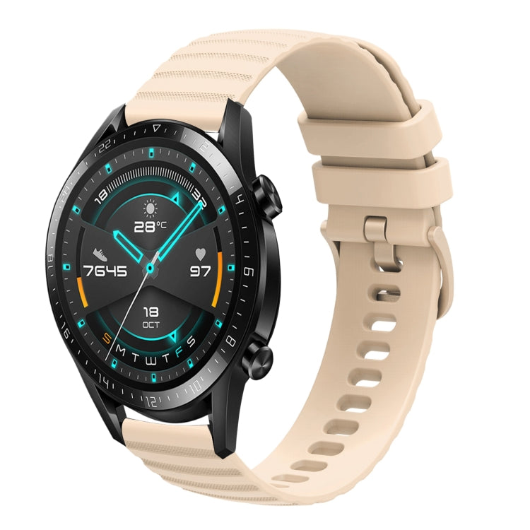 For Huawei GT2 46mm 22mm Wavy Dot Pattern Solid Color Silicone Watch Band