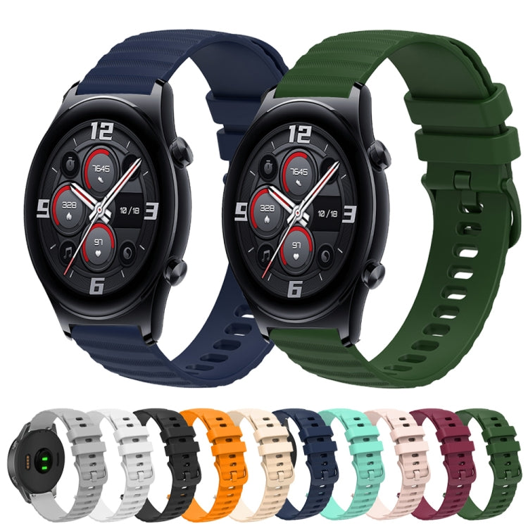 For Honor Watch GS 3 22mm Wavy Dot Pattern Solid Color Silicone Watch Band
