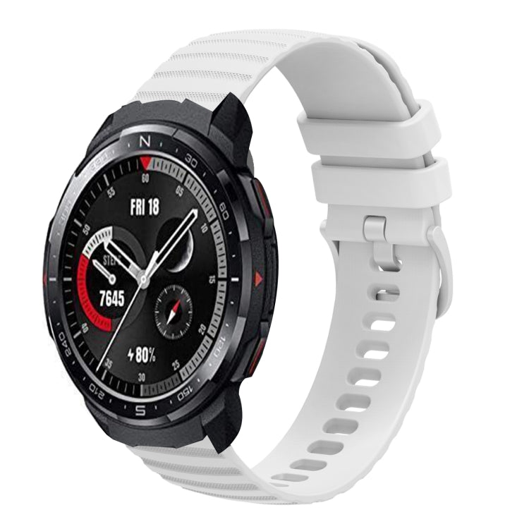 For Honor Watch GS Pro 22mm Wavy Dot Pattern Solid Color Silicone Watch Band