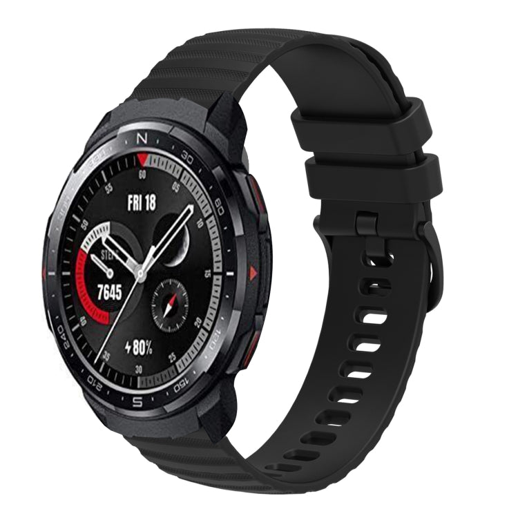 For Honor Watch GS Pro 22mm Wavy Dot Pattern Solid Color Silicone Watch Band