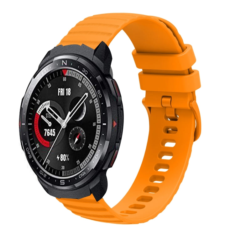 For Honor Watch GS Pro 22mm Wavy Dot Pattern Solid Color Silicone Watch Band