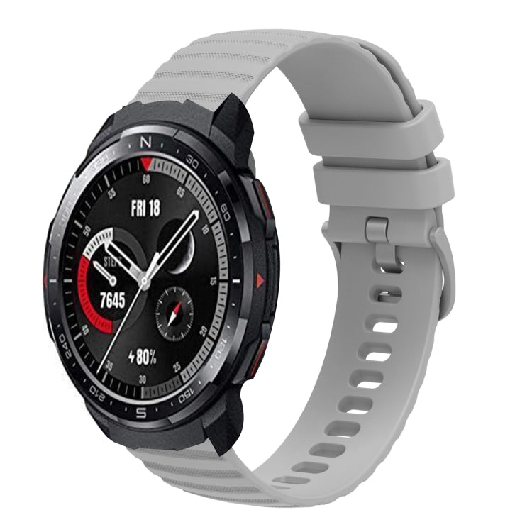 For Honor Watch GS Pro 22mm Wavy Dot Pattern Solid Color Silicone Watch Band