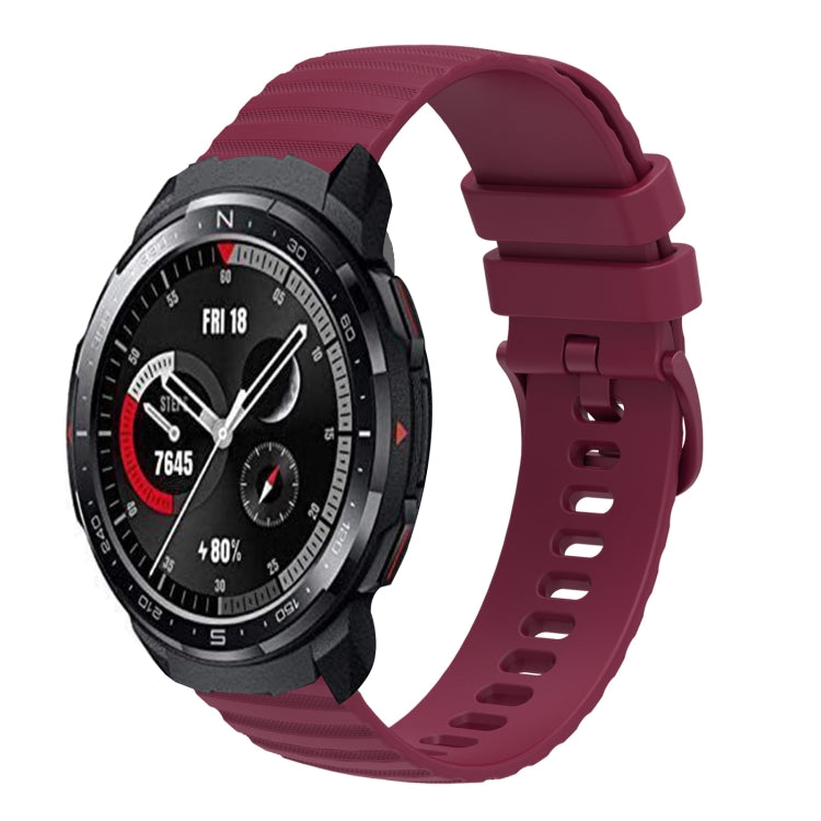 For Honor Watch GS Pro 22mm Wavy Dot Pattern Solid Color Silicone Watch Band