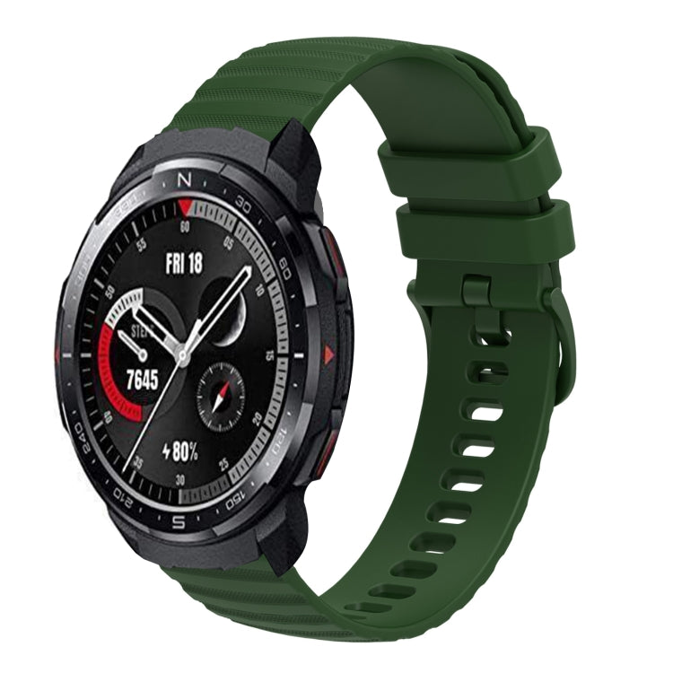 For Honor Watch GS Pro 22mm Wavy Dot Pattern Solid Color Silicone Watch Band