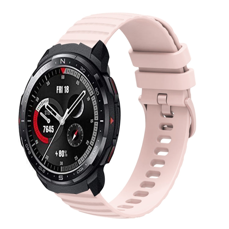 For Honor Watch GS Pro 22mm Wavy Dot Pattern Solid Color Silicone Watch Band