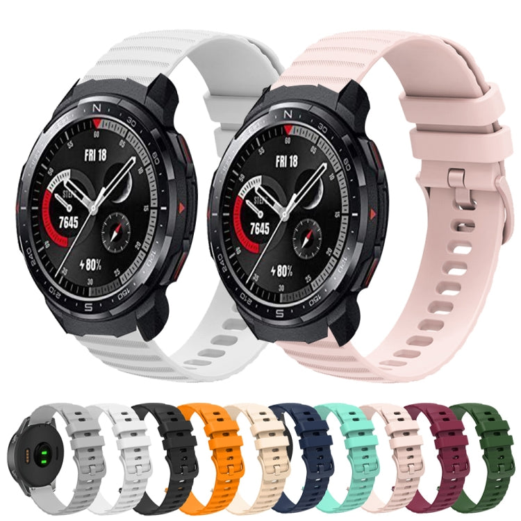 For Honor Watch GS Pro 22mm Wavy Dot Pattern Solid Color Silicone Watch Band