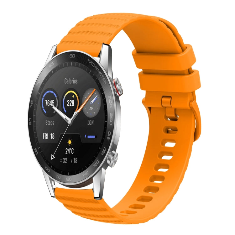 For Honor Magic Watch 2 46mm 22mm Wavy Dot Pattern Solid Color Silicone Watch Band