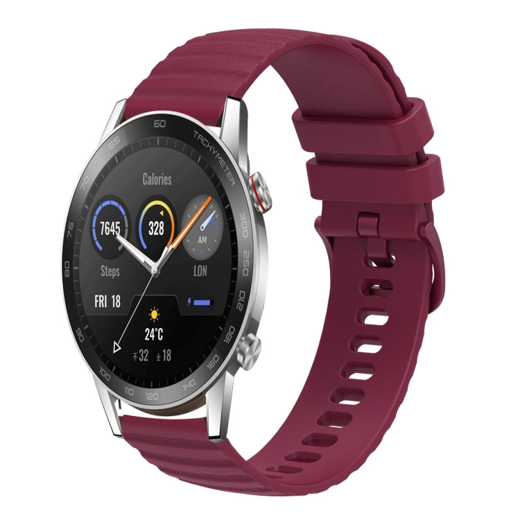 For Honor Magic Watch 2 46mm 22mm Wavy Dot Pattern Solid Color Silicone Watch Band