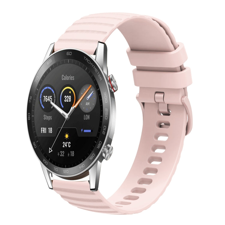 For Honor Magic Watch 2 46mm 22mm Wavy Dot Pattern Solid Color Silicone Watch Band