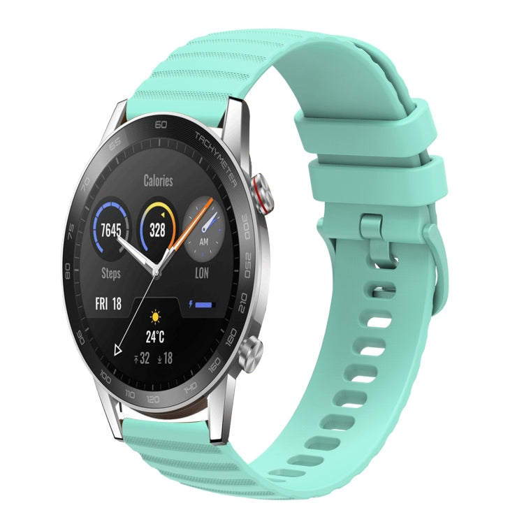 For Honor Magic Watch 2 46mm 22mm Wavy Dot Pattern Solid Color Silicone Watch Band