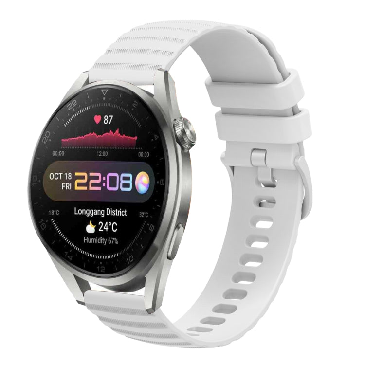 For Huawei Watch 3 Pro New 22mm Wavy Dot Pattern Solid Color Silicone Watch Band