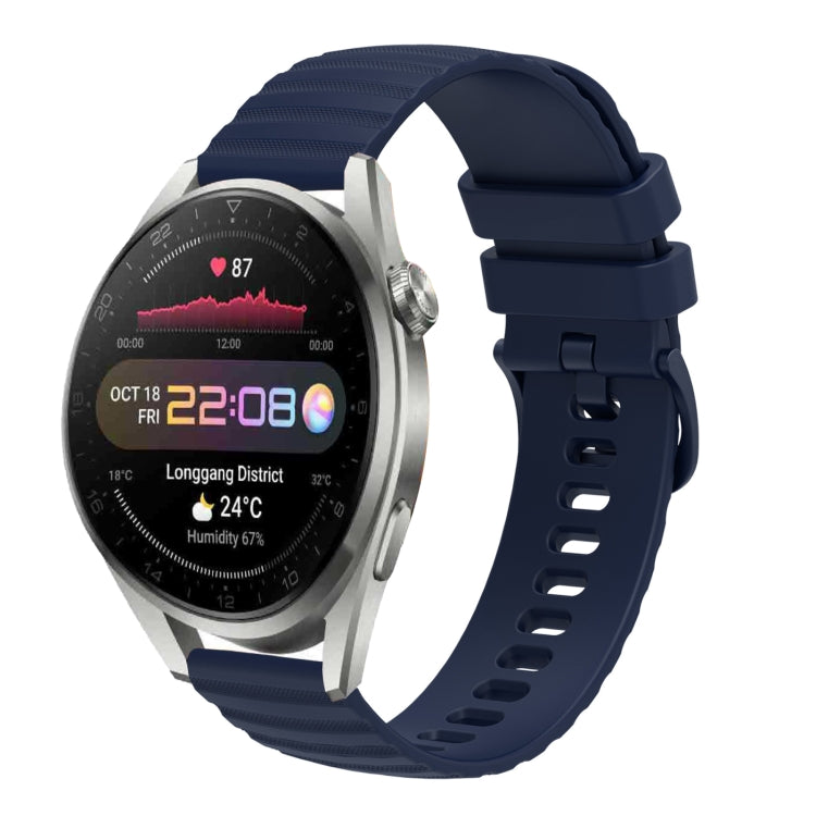 For Huawei Watch 3 Pro New 22mm Wavy Dot Pattern Solid Color Silicone Watch Band