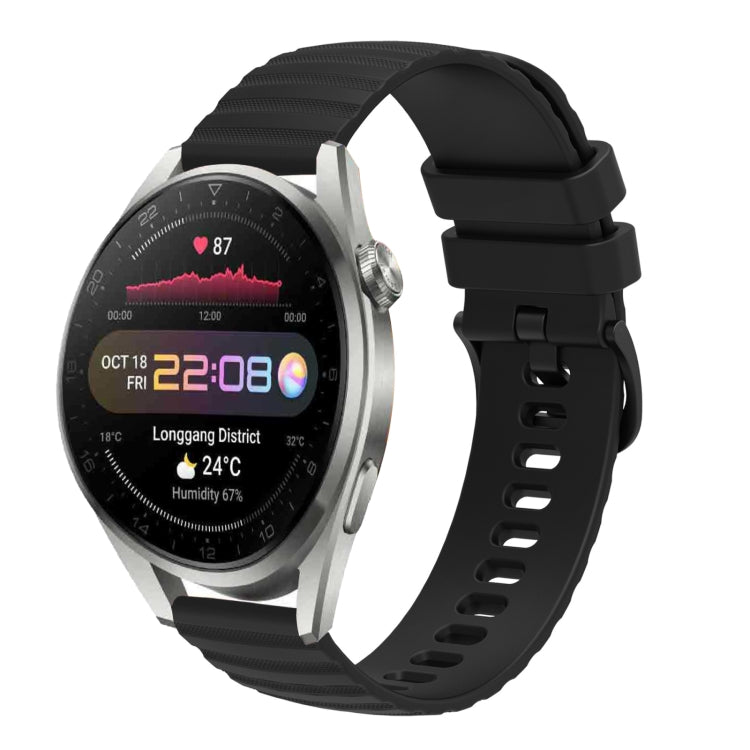 For Huawei Watch 3 Pro New 22mm Wavy Dot Pattern Solid Color Silicone Watch Band