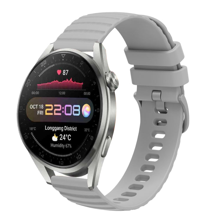 For Huawei Watch 3 Pro New 22mm Wavy Dot Pattern Solid Color Silicone Watch Band