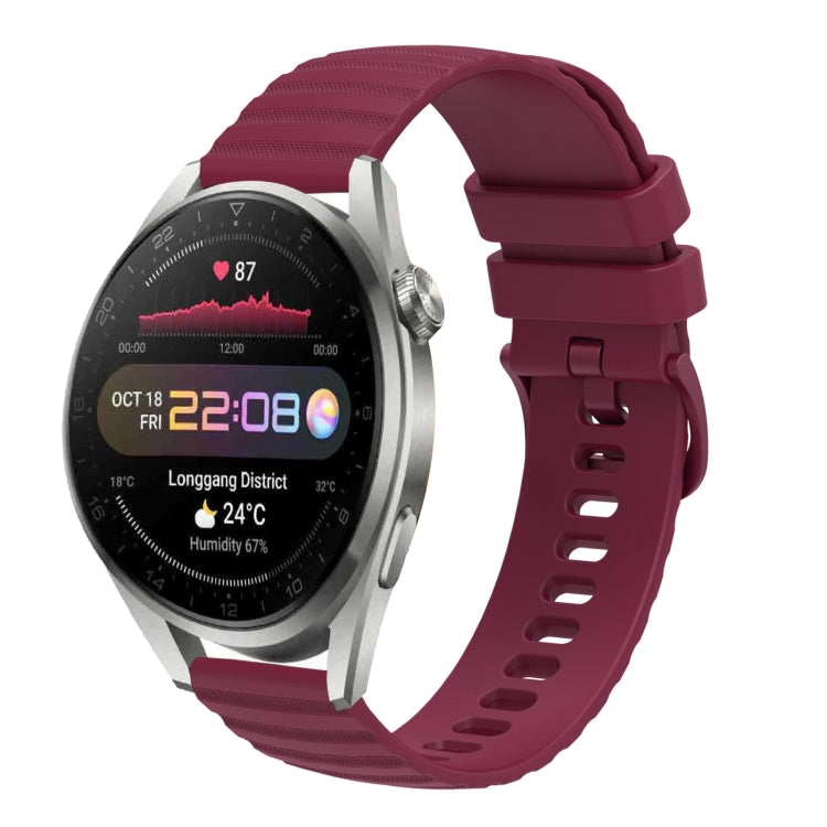 For Huawei Watch 3 Pro New 22mm Wavy Dot Pattern Solid Color Silicone Watch Band