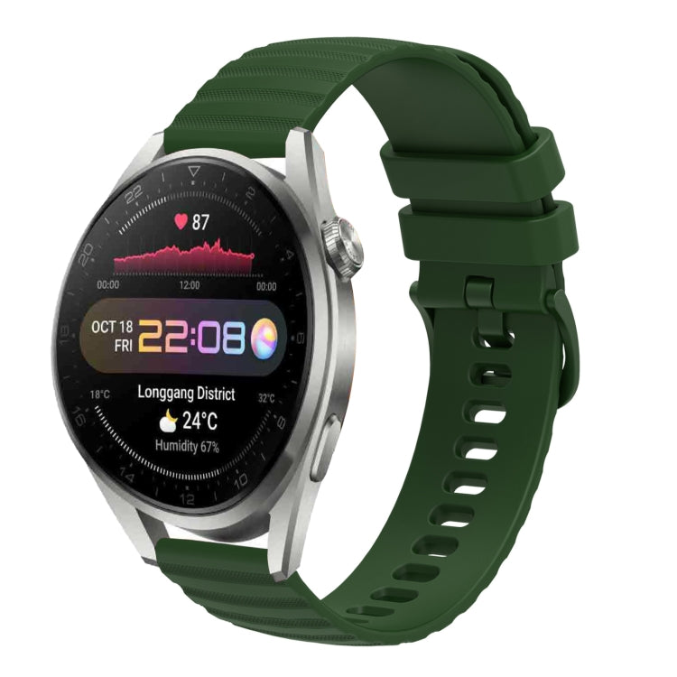 For Huawei Watch 3 Pro New 22mm Wavy Dot Pattern Solid Color Silicone Watch Band