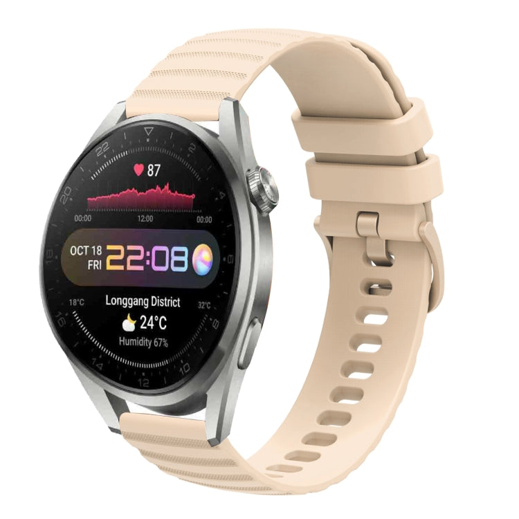 For Huawei Watch 3 Pro New 22mm Wavy Dot Pattern Solid Color Silicone Watch Band