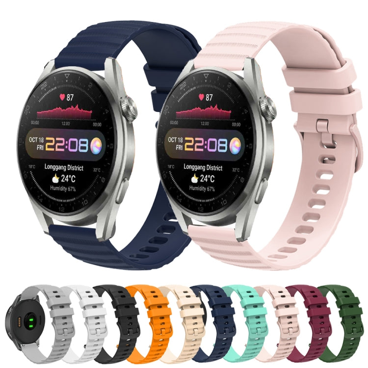 For Huawei Watch 3 Pro New 22mm Wavy Dot Pattern Solid Color Silicone Watch Band