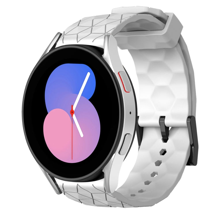 For Samsung Galaxy Watch 5 44mm 20mm Football Pattern Solid Color Silicone Watch Band