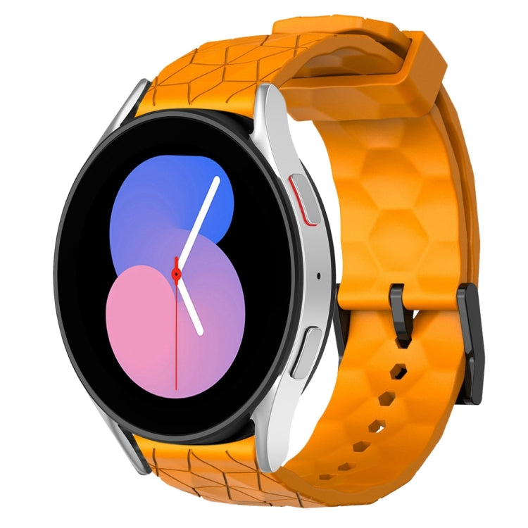 For Samsung Galaxy Watch 5 44mm 20mm Football Pattern Solid Color Silicone Watch Band