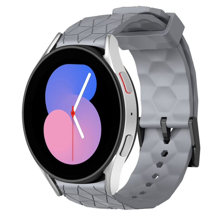 For Samsung Galaxy Watch 5 44mm 20mm Football Pattern Solid Color Silicone Watch Band
