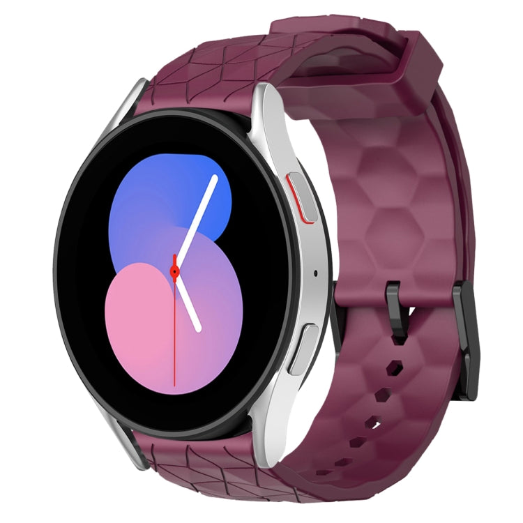 For Samsung Galaxy Watch 5 40mm 20mm Football Pattern Solid Color Silicone Watch Band