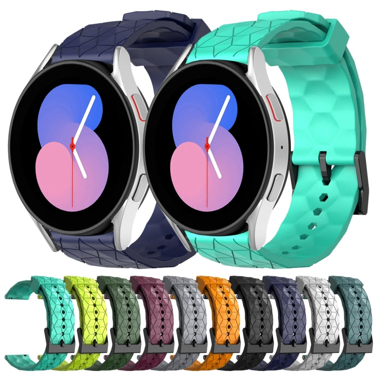 For Samsung Galaxy Watch 5 40mm 20mm Football Pattern Solid Color Silicone Watch Band