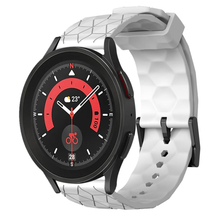 For Samsung Galaxy Watch 5 Pro 45mm 20mm Football Pattern Solid Color Silicone Watch Band