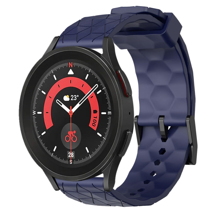 For Samsung Galaxy Watch 5 Pro 45mm 20mm Football Pattern Solid Color Silicone Watch Band