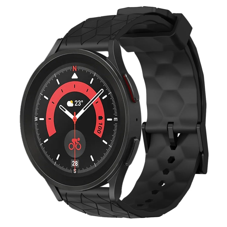 For Samsung Galaxy Watch 5 Pro 45mm 20mm Football Pattern Solid Color Silicone Watch Band