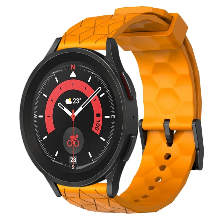 For Samsung Galaxy Watch 5 Pro 45mm 20mm Football Pattern Solid Color Silicone Watch Band