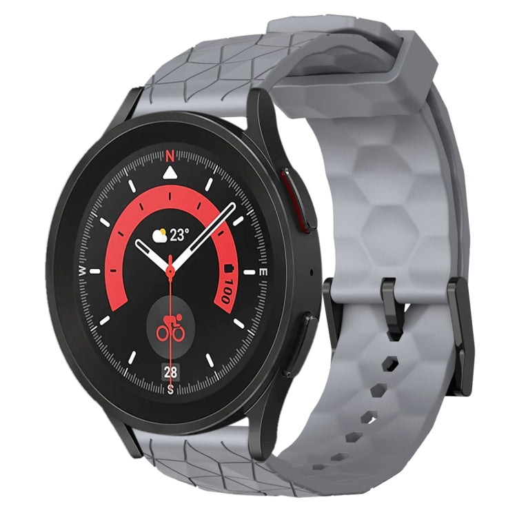 For Samsung Galaxy Watch 5 Pro 45mm 20mm Football Pattern Solid Color Silicone Watch Band