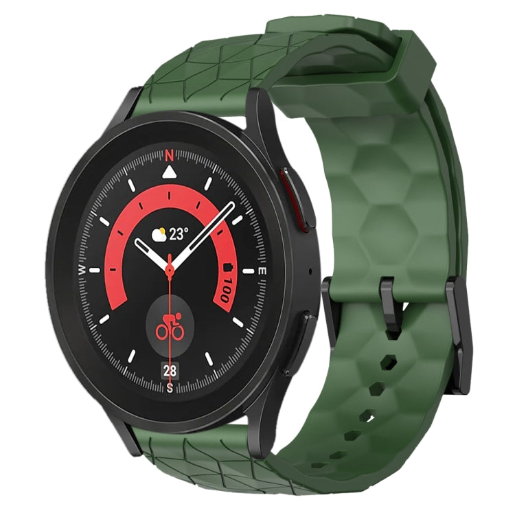 For Samsung Galaxy Watch 5 Pro 45mm 20mm Football Pattern Solid Color Silicone Watch Band