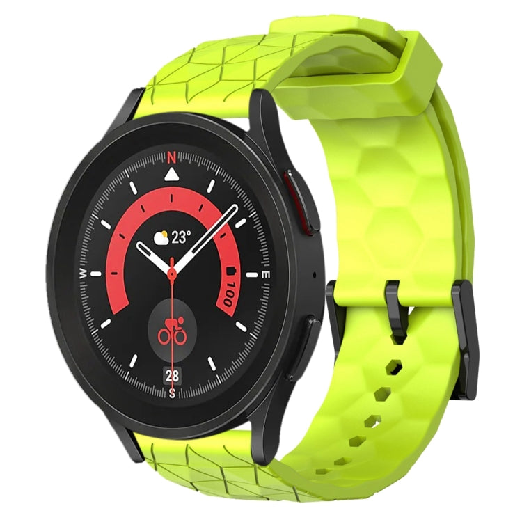 For Samsung Galaxy Watch 5 Pro 45mm 20mm Football Pattern Solid Color Silicone Watch Band