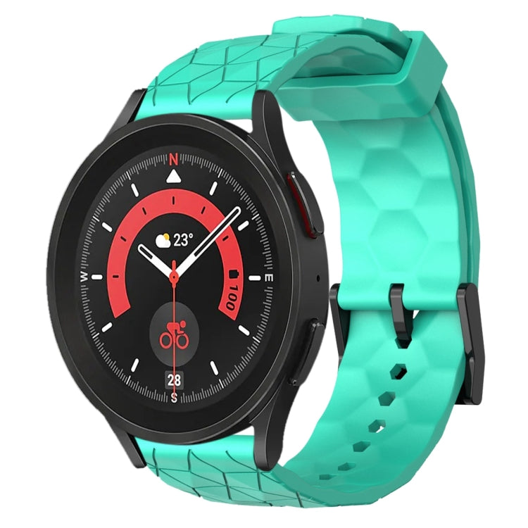 For Samsung Galaxy Watch 5 Pro 45mm 20mm Football Pattern Solid Color Silicone Watch Band
