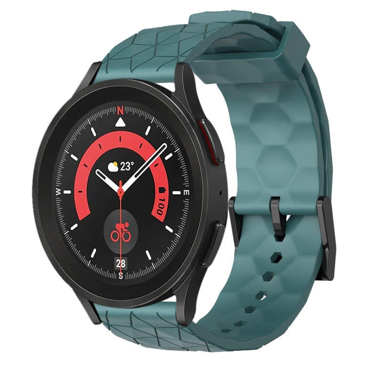 For Samsung Galaxy Watch 5 Pro 45mm 20mm Football Pattern Solid Color Silicone Watch Band