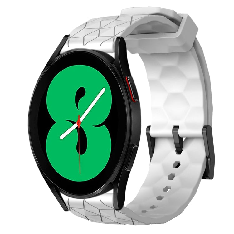 For Samsung Galaxy Watch 4 44mm 20mm Football Pattern Solid Color Silicone Watch Band