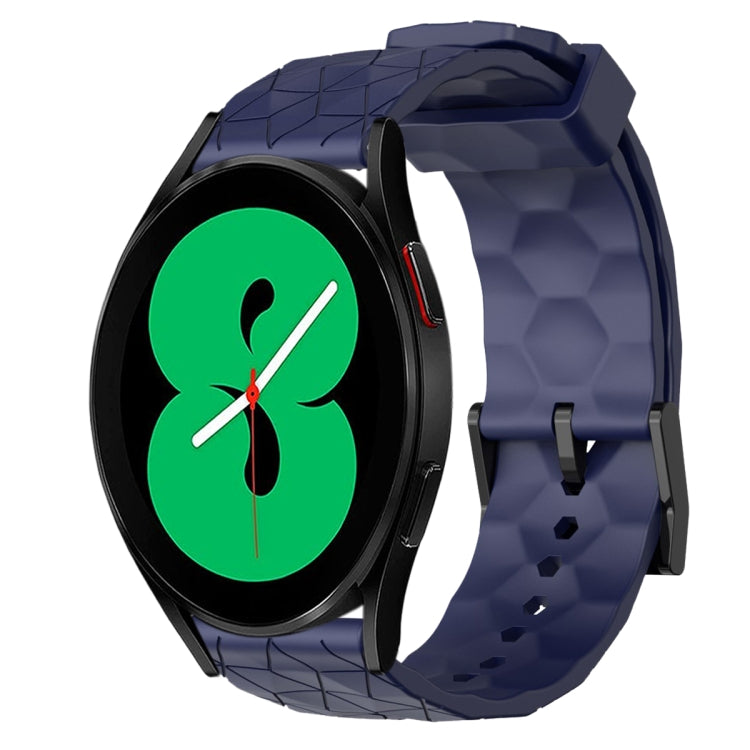 For Samsung Galaxy Watch 4 44mm 20mm Football Pattern Solid Color Silicone Watch Band