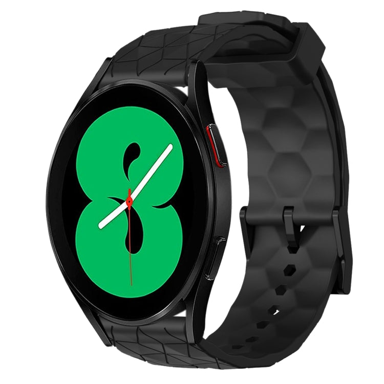 For Samsung Galaxy Watch 4 44mm 20mm Football Pattern Solid Color Silicone Watch Band