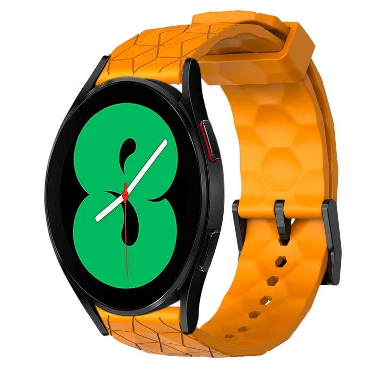 For Samsung Galaxy Watch 4 44mm 20mm Football Pattern Solid Color Silicone Watch Band