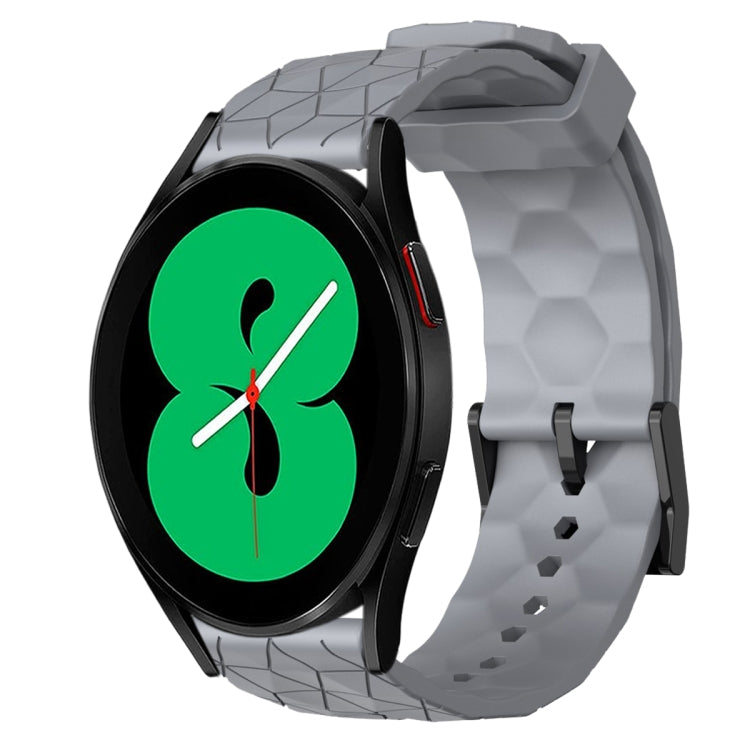 For Samsung Galaxy Watch 4 44mm 20mm Football Pattern Solid Color Silicone Watch Band