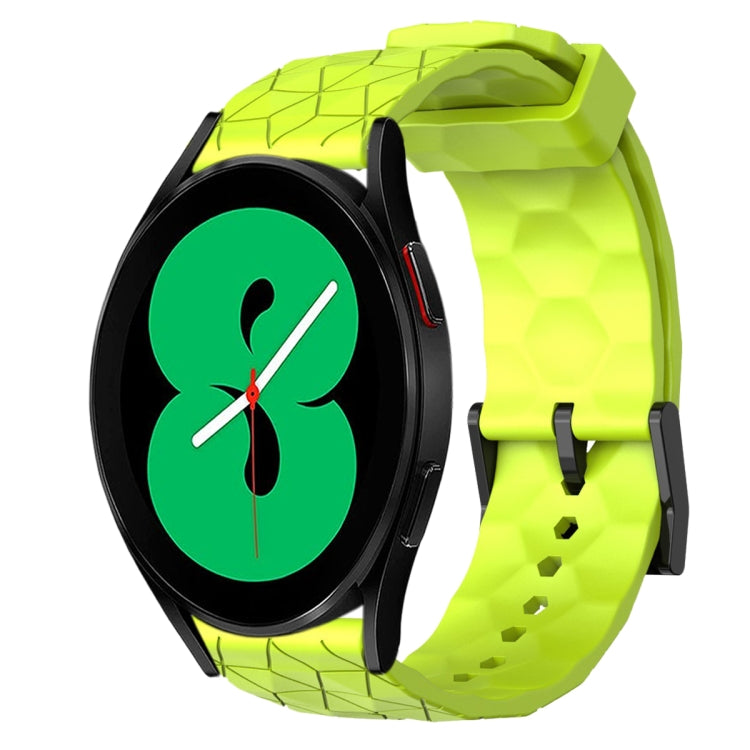 For Samsung Galaxy Watch 4 44mm 20mm Football Pattern Solid Color Silicone Watch Band