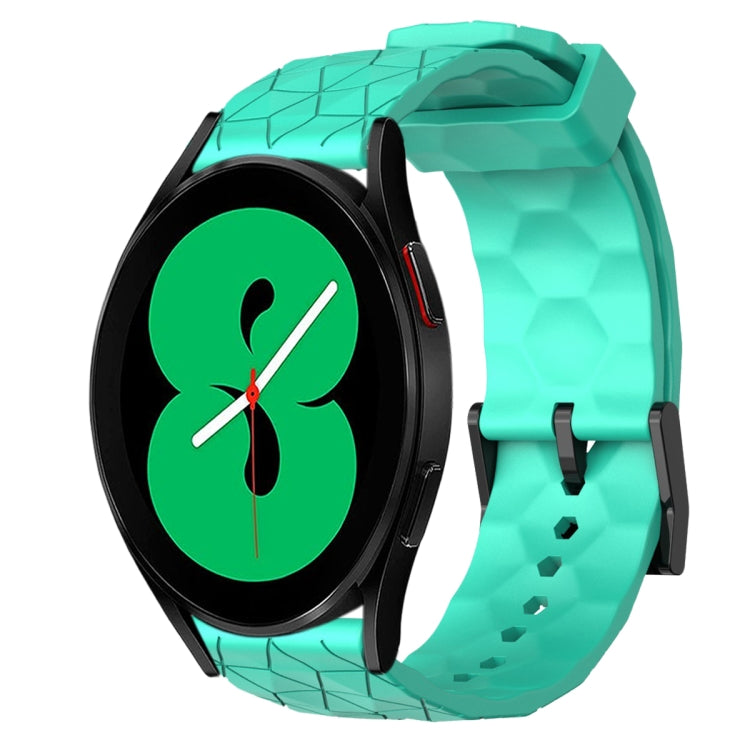 For Samsung Galaxy Watch 4 44mm 20mm Football Pattern Solid Color Silicone Watch Band