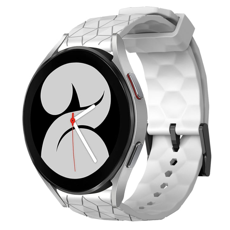 For Samsung Galaxy Watch 4 40mm 20mm Football Pattern Solid Color Silicone Watch Band