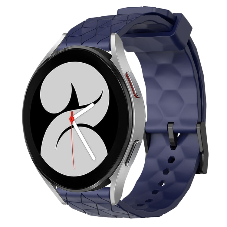For Samsung Galaxy Watch 4 40mm 20mm Football Pattern Solid Color Silicone Watch Band