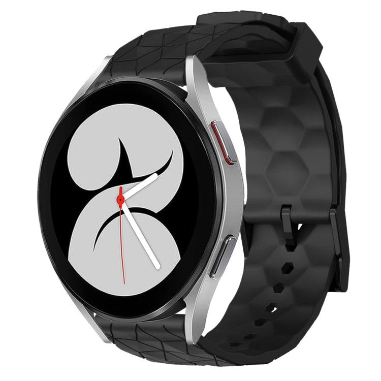 For Samsung Galaxy Watch 4 40mm 20mm Football Pattern Solid Color Silicone Watch Band